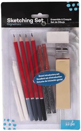 Sketching Pencil Set 13 Pcs Drawing Sketch Tool Professional Art Supply Including Sketch Pencils Blending Tools for Artists
