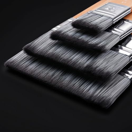 4pcs Flat Paddle Paint Brush Set, Fuumuui Scale Brushes, Large Paint Brush, Wide Flat Paint Brushes with Short Handle for Oil and Acrylic Paints(1'', 2'', 3'', 4'')
