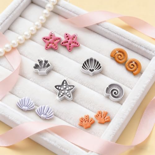 9 Pcs Summer Ocean Polymer Clay Cutters Set - Surfboard, Flip Flop & Sea Themed Clay Cutters for Polymer Clay Jewelry Making, Earring & Craft Supplies