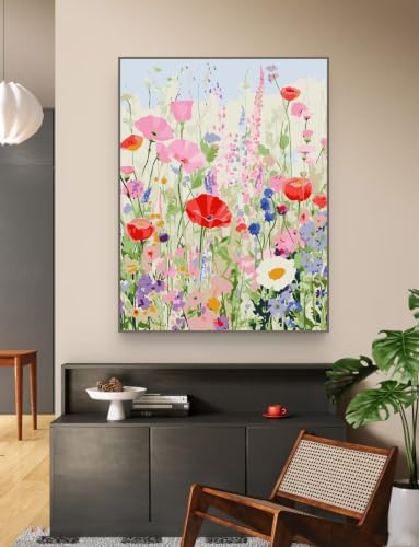 ZRIZQ Flowers Paint by Numbers Kit for Adults Beginner,Wildflowers, 16x20