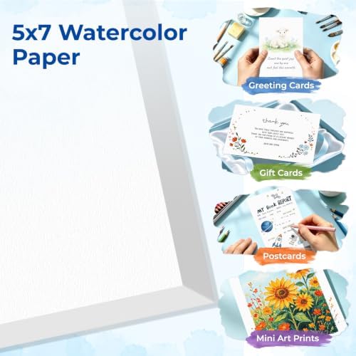 252 Sheets Watercolor Paper 5x7, 110lb/230 GSM Cold Press Water Color Paper
