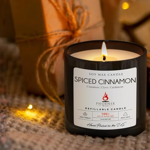 Phoenix Wick Candle Making Kit – Transform Anything Into A Candle – Candle Making Kit with Wick + 14oz Wax (Spiced Cinnamon Scent)