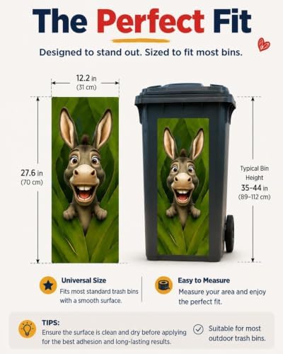 Creative Trash Can Sticker with Colourful Cartoon Waterproof Self-Adhesive