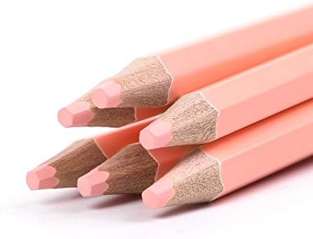 qianshan 2Pcs Flesh Light Color Watercolor Pencils Skin Tone Lead Core Pencil for Portrait Comic Adult Coloring Books Artist Coloring Drawing Sketching Blending