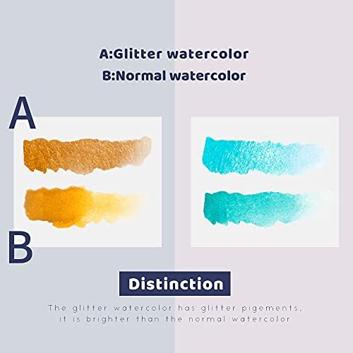 Paul Rubens Watercolor Paint, 12 Assorted Colors with Glitter Sparkle Effect, Professional Grade for Aritsts Adults Begginners, Portable and Compact Art Supplies