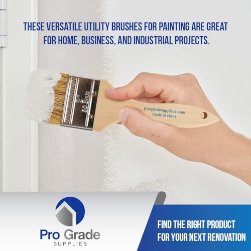 Pro Grade 2" Chip Brushes, Disposable Paint Brushes, for Paint, 12 Pack