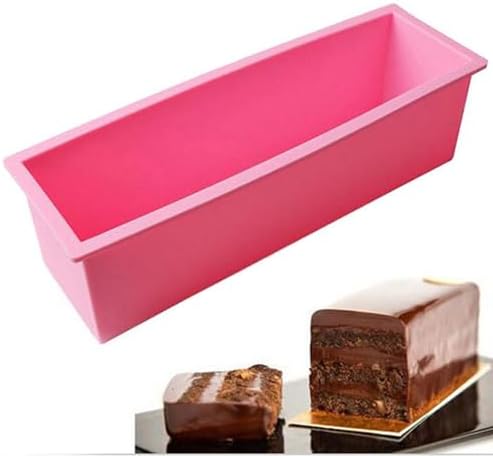 Flexible Rectangular Soap Silicone Mold, Set of 2(Pink)