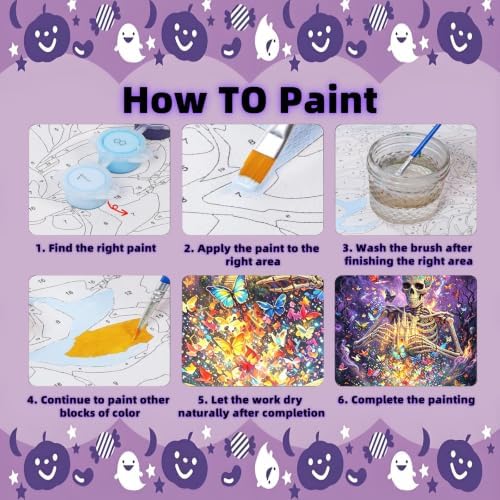 Arttoplus Skull Paint by Numbers Kit for Adults Beginner 16x20 inch