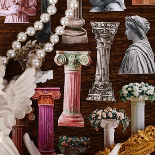 60 Pcs Vintage Roman Column and Greek Statue Aesthetic Stickers