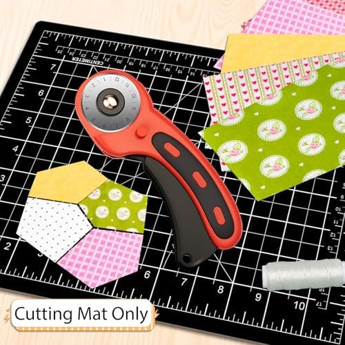 DIYSELF 12in×18in Self Healing Cutting Mat, A3 Fabric Craft Mat | A3 Black Cutting Mats Double Side for Sewing, Quilting, Craft Mat for Desktop, Matting & Mounting Materials