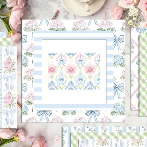 Watercolor Hydrangea Scrapbook Paper Floral Pattern Paper12×12,24 Sheets Double-Sided CardStock Papers Pad for Junk Journal, Decoupage, Card Making, Scrapbooking, DIY Home Decor .