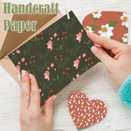48 Sheets Vintage Floral Scrapbook Paper,Vintage Floral Pattern Decorative Scrapbook Paper for Journals DIY Cards and Photo Albums,Aesthetic Craft Supplies