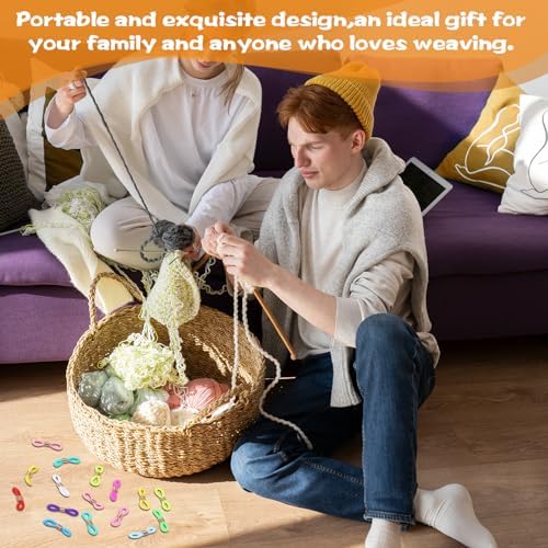 DIVINA VITAE 40 PCS Knitting Needle Stoppers Knitting Needle Hugger Needle Minder Knitting Tools Stitch Stoppers for Knitting Needles Prevent Slipping Off Stitch
