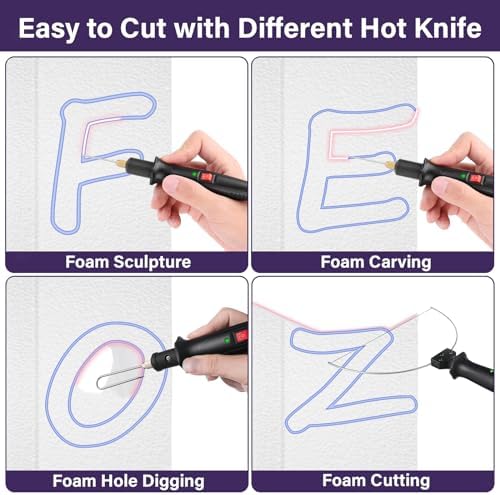 4 in 1 Hot Wire Foam Cutter, 18W Electric Hot Knife Styrofoam Cutting Kit