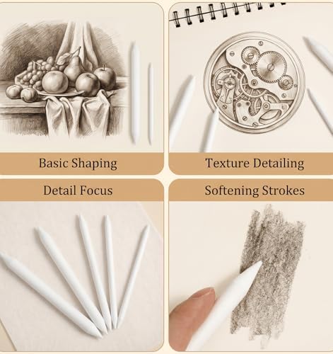 13 Pcs Blending Stumps for Drawing, Paper Blending Sticks Set