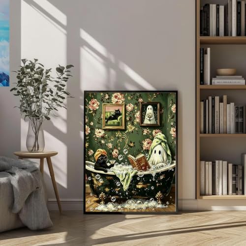 Tabszca Funny Bathing Ghost Paint by Numbers Kit for Adults 16 X 20 Inch