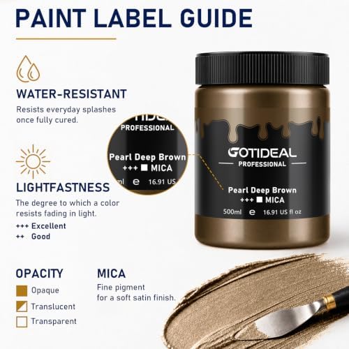 GOTIDEAL Metallic Bronze Acrylic Paint,Antique Brown Paint (500ml/16.9oz)