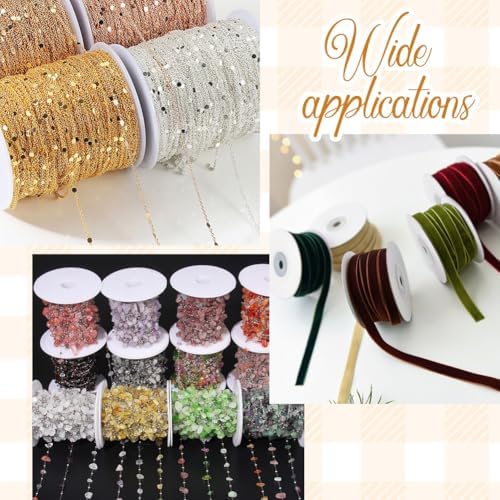 SUNNYCLUE 15Pcs 2.17in Empty Spool Ribbon Plastic Spool White Weaving Cord Wire Thread Chain Tape Organizer Holder Bobbin for Sewing Embroidery Yarn Arts Crafts Crochet Stitch Supplies Women Adults