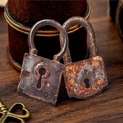 60PCS Industrial Vintage Sticker Set, Coated Paper Stickers with Rusty Gears, Keys, Frames, and Butterflies for Scrapbooking, Journaling, and DIY Crafts