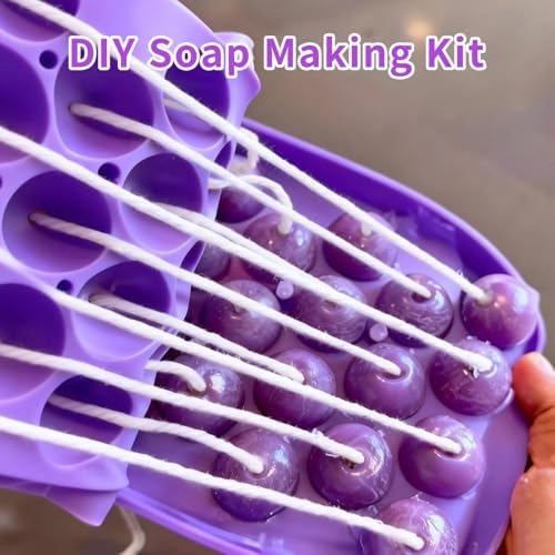 2 Pcs Silicone Soap Molds, DIY Grape Soap Making Kit for Beginners, Grape Soap Molds for Gift, Home Decor (Without Soaps) (Blue)