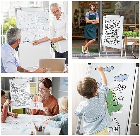 Stand White Board - 36 x 24 Inch Double Sided Magnetic Dry Erase Board with Stand Height Adjustable, 3' x 2' Flip Chart Easel Stand Portable(White)