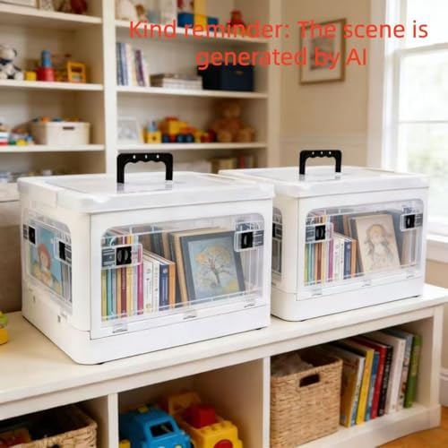 24QT Craft Storage Box with Removable Trays - Art Supply Organizer & Marker Organizer, Multi-Purpose Storage Bins with Lids for Playroom Storage, Board Game Storage & Craft Organizers and Storage