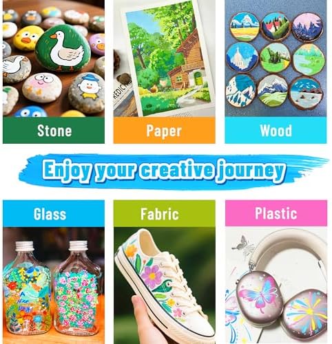 TBC The Best Crafts 108 Dual Tip Acrylic Paint Markers, Double zipper design Topgrade Canvas bag,Waterproof, Non-Toxic, odorless, Suitable for Paper,Pottery, Stones, Glass,outdoor painting