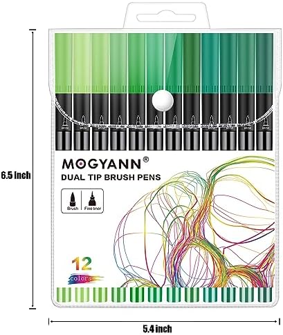 Green Markers for Coloring, Drawing Pens 12 Pack