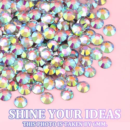 30000Pcs AB Rhinestones for Bedazzling with B7000 Jewelry Glue, Bedazzler Kit Bulk Flatback Gems, Resin Rhinestones for Crafting Crafts Clothing Shoes Fabric Nail Art Assorted Size 2/3/4/5/6mm