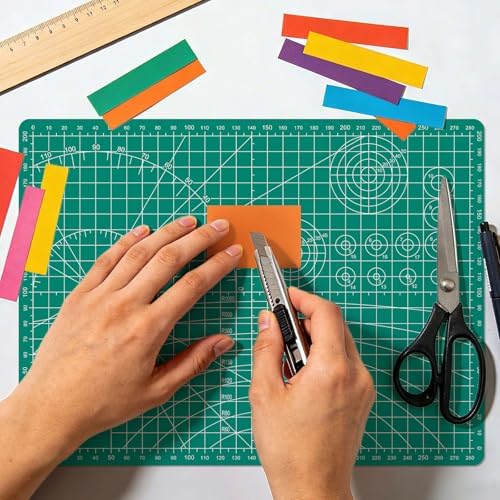 Self Healing Cutting Mat,12in x 9in Sewing Mat for Craft Small Rotary Cutting Board Double Sided 3MM Thickened Sewing Measuring Board for Quilting Craft Hobby Fabric Precision Modeling Projects(A4)