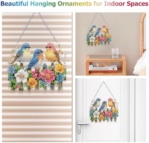 Koikify Bird Diamond Art Ornament for Adults, Hanging Diamond Painting Kit