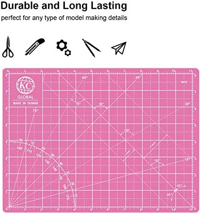 KC GLOBAL A3 (18"x12") Self-Healing Cutting Mat (Pink) - Sturdy, Reversible, Eco-Friendly, Non-Slip. Premium Desk Mat for Crafters, Quilters, and Hobbyist