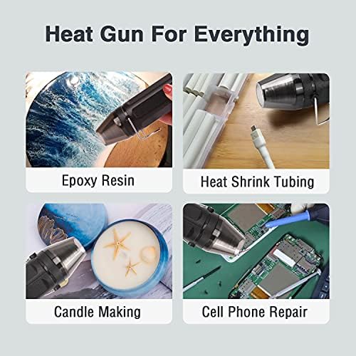LDK Mini Heat Gun, 300W Hot Air Gun Dual Temperature 392℉ & 662℉ | 4.9Ft for Shrink Wrapping, Epoxy Resin & Vinyl, Craft Embossing, Phone Repair Heat Gun