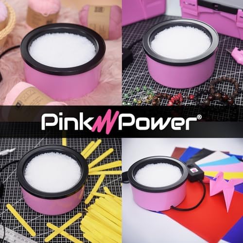 Pink Power Electric Hot Glue Pot for Crafts with 1lb Pellets, Hot Melt Glue Skillet for Crafting - Adjustable Temp 225-400 F 160ml