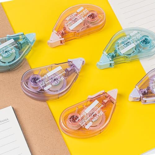 Amanbo 6 Pack Glue Tape for Scrapbooking, Scrapbook Double Sided Tape Roller for Crafts, Total 118 Ft x 0.24 in Tape Runner, Craft Supplies for Scrapbooking, Gift Wrapping and Photo Tape