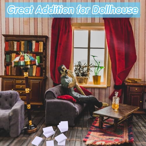 300 Pcs Mini Dollhouse Books 1:12 Scale White Blank Bookshelf