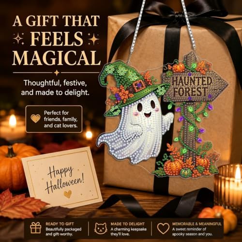 Ghost Diamond Art Hanging Kit for Adult, Diamond Art Painting 8x8inch