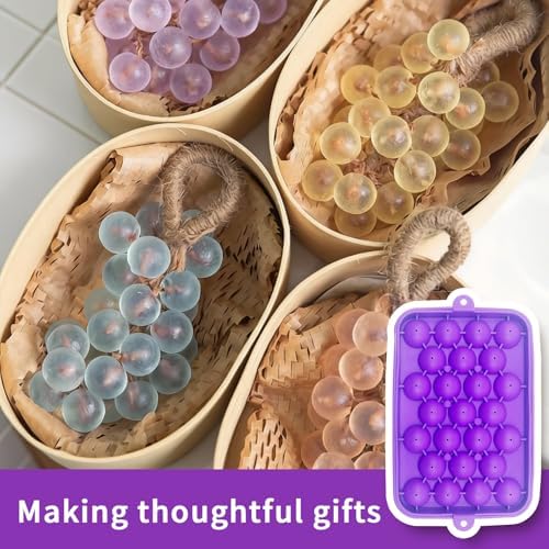 Silicone Soap Molds, DIY Grape Soap Making Kit for Beginners, Grape Soap Molds for Gift, Home Decor (Without Soaps) (Blue)