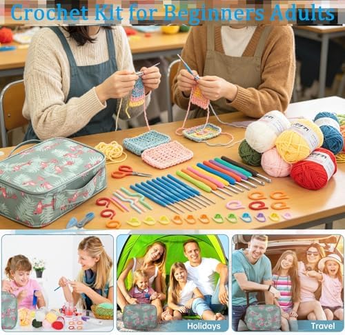 GMAK Crochet Kit for Beginners Adults, All in One Crochet Set Include Yarns