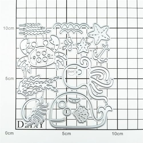Marine Animals Whales Octopuses Metal Cutting Dies for Card Making