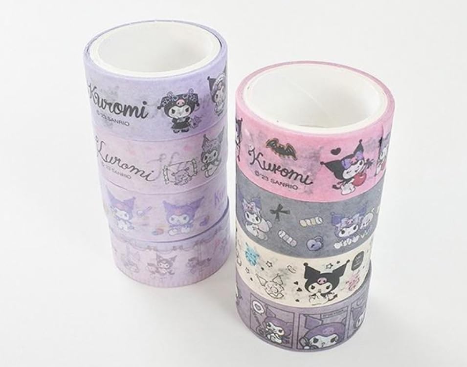 Generic Cute Masking Tape, Washi Tape Set, 8 Pack, 0.6 Inch Wide (Purple)