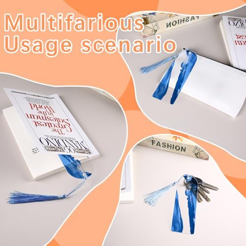 120 Pcs Clear Acrylic Bookmark Blanks 6" x 2", Transparent Semicircle Blank Acrylic Bookmarks Bulk 60pcs Plastic Book Page Markers with 60pcs Book Mark Tassels for DIY Crafting Projects and Gift Tags