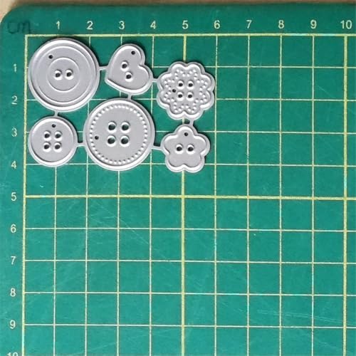 Scrapbooking Die-Cuts for Card Making, Christmas Metal Cutting Dies, Paper Craft Punch Template, Background Embossing Stencils, DIY Album Décor (6 Pcs Buttons-6x4.2cm)