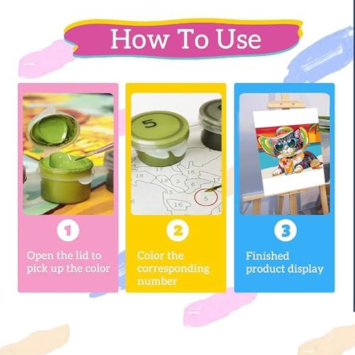 Paint by Numbers Kit for Adults Beginners,Abstract Beach Vacation Cat Frameless Beginner DIY Acrylic Watercolor Oil Painting,Animal Digital Painting for Home Wall Decoration and Gifts (16x20 inches)