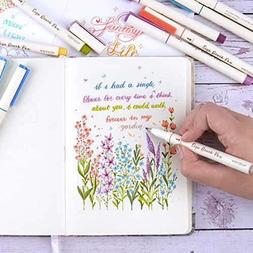 WRITECH Arts Sign Brush Pen: Water Based Vintage Assorted Colors Ink 12ct