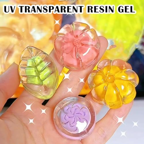 UV Clay Clear Polymer Resin for 3D Crafts, DIY Jewelry Making, Silicone Molds, UV Curing, Crystal Clear Casting, Miniature Art, and Handmade Resin Projects (3.5oz)