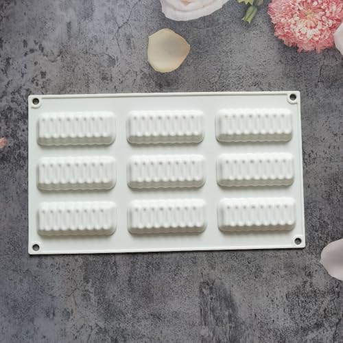 Silicone Mold for Baking Cakes,Soap Molds,Flower Shape Silicone Molds for Homemade French Dessert Mold for Pastry Chocolate,Jelly Chocolate Mold & Ice Cube Tray (B_ Long Wave Shape)