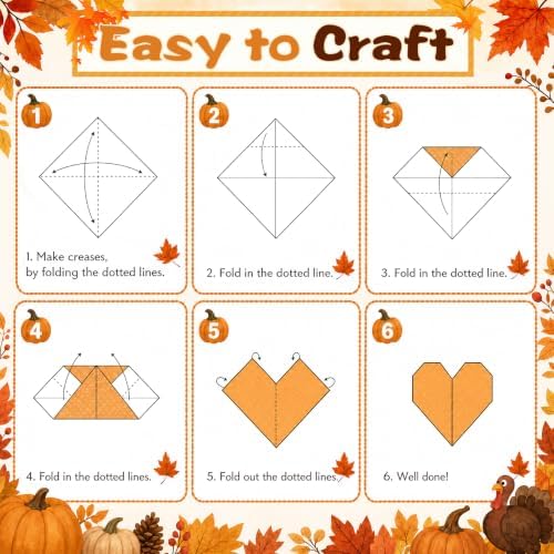 Harloon 500 Sheets Fall Origami Paper, 20 Styles 6x6 Inch