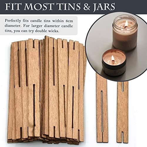 25 Set Wood Candle Wicks Cross Shape 4x0.4inch / 100x10mm, Cross Wooden Wicks w/Iron Stands for Soy Candle Making, Natural Wood Wick Core Handmade Candles Supplies