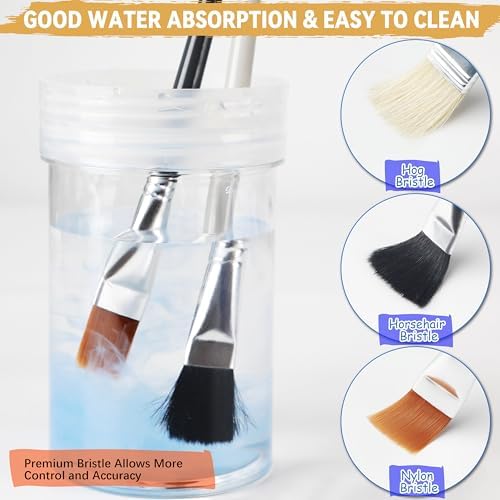 Halobios 26PCS Painting Brushes Set, 5 Sets of Professional Painting Brushes for Acrylic Painting, Artist Paintbrushes for Body Face Rock Canvas, Children Adult Drawing Arts Crafts Supplies